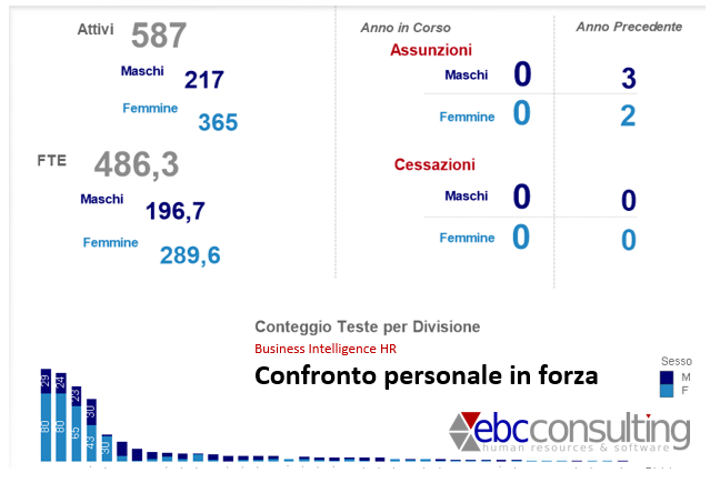 BI HR Analisi differenza di genere Maschi Femmine assunti ridotto