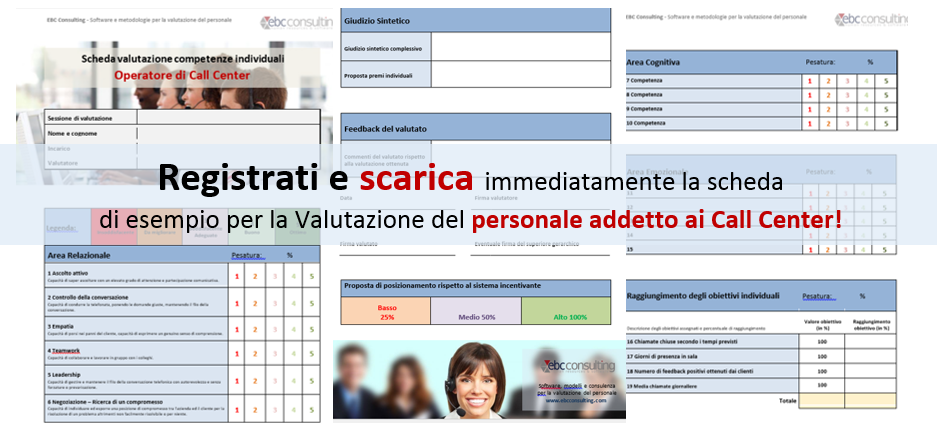 Scheda esempio valutazione personale addetto ai call center Scheda esempio valutazione personale addetto ai call center