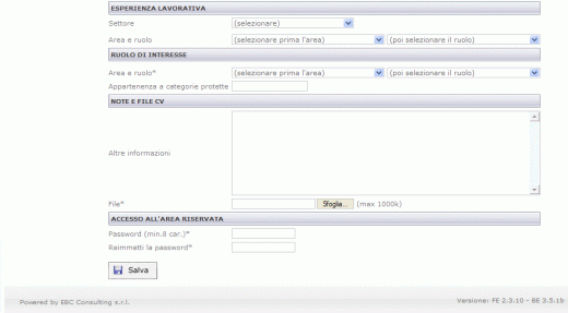 seconda parte di Esempio di form di auto candidatura standard di H1 Sel seconda parte di Esempio di form di auto candidatura standard di H1 Sel