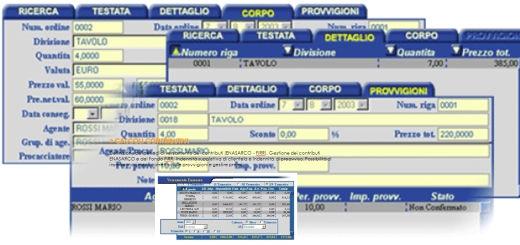 Gestione agenti di commercio, immagine del sistema GESAGE, collegato ad H1 Hrms